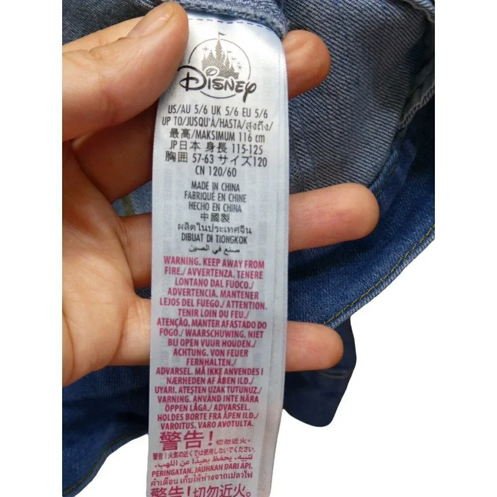Disney Brand Original Mickey Mouse Denim Jacket Embroidered Size 5/6‎ Unisex